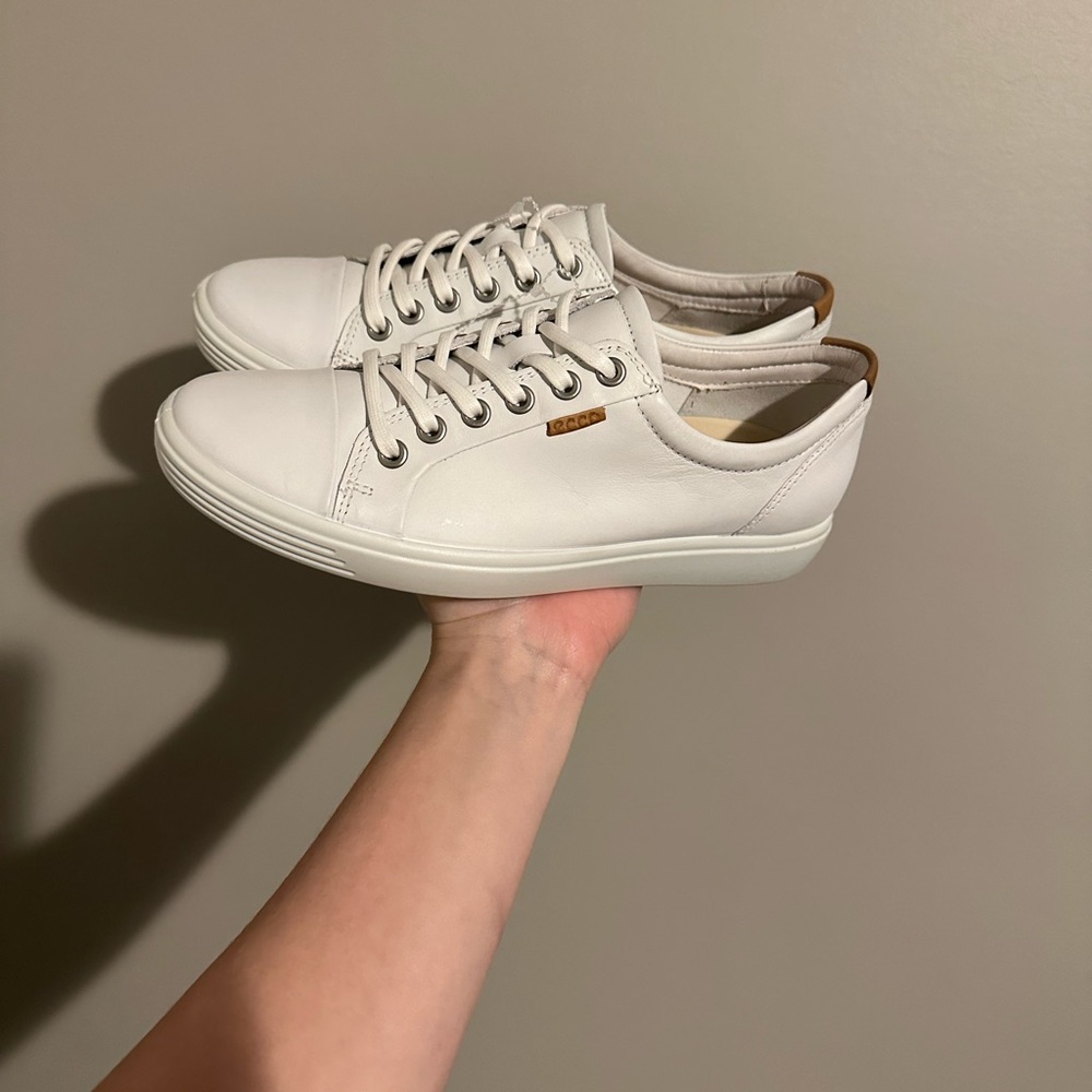 Ecco White Leather Sneakers
